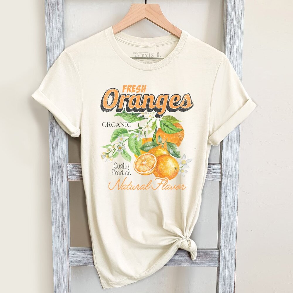 COPY - Orange Fruit Shirt, Organic Fruit Shirt, Oranges Tee, Vintage Summer Aes…